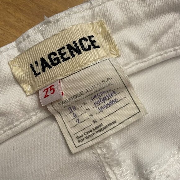 L'AGENCE Margot High Rise Skinny Jean Size 25 White ankle-length 5 pkt - Picture 5 of 10